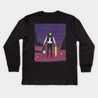 Skull Face in Colour Kids Long Sleeve T-Shirt